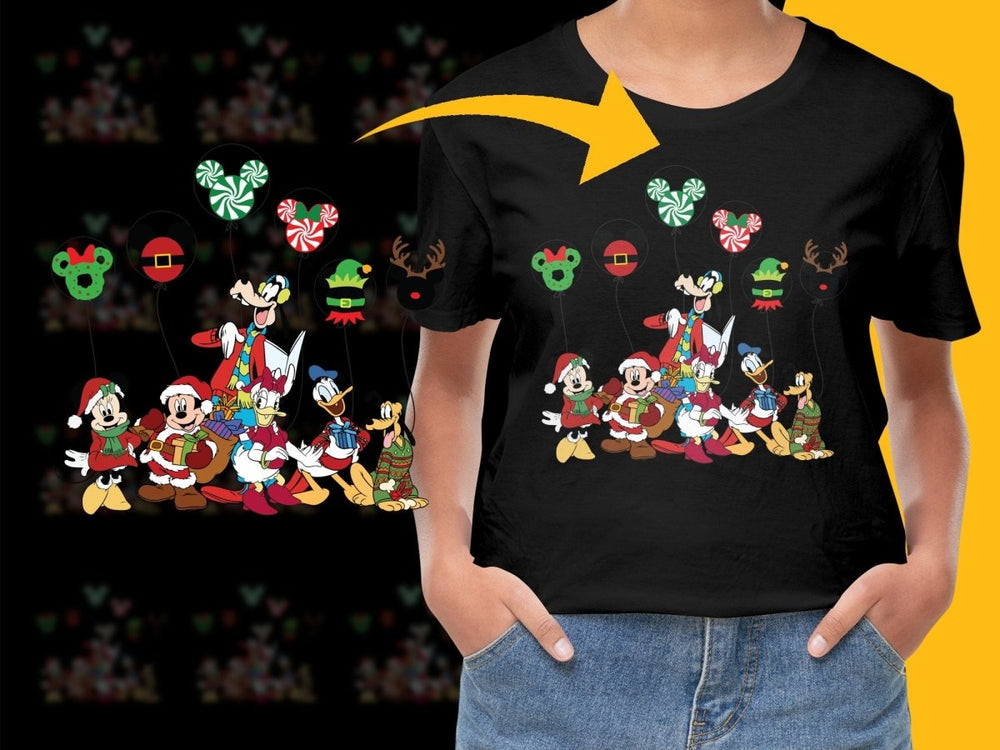 Festive Christmas Disney Characters Holiday PNG File - Teepew