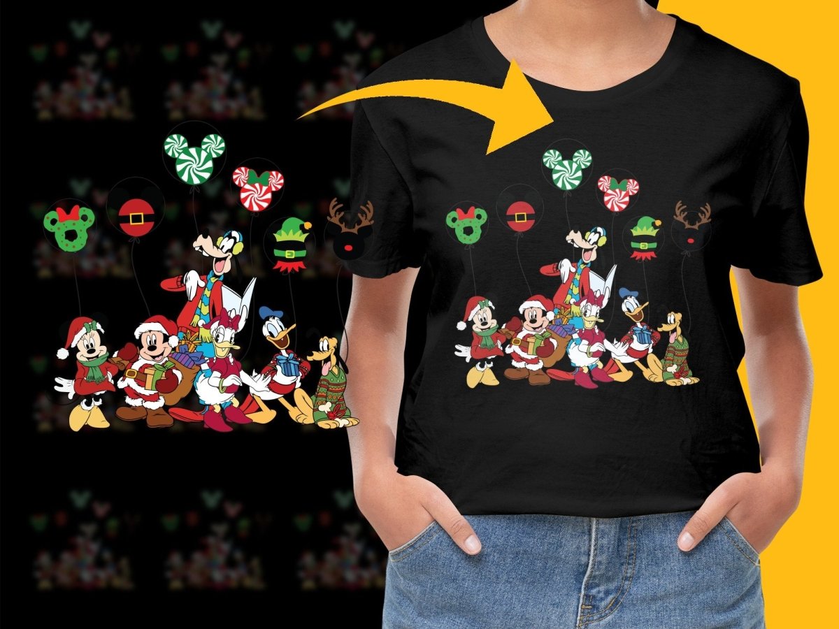 Festive Christmas Disney Characters Holiday PNG File - Teepew