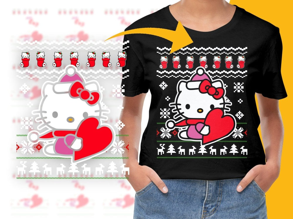 Festive Christmas Hello Kitty Graphic Holiday PNG File - Teepew