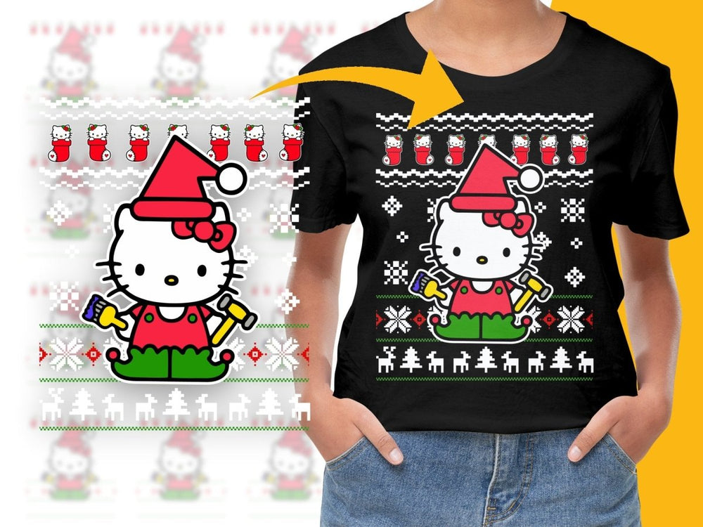 Festive Christmas Hello Kitty Holiday Cheer PNG File - Teepew