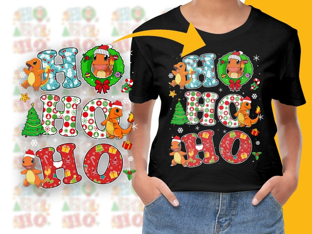 Festive Christmas Ho Ho Ho Charmander Themed PNG File - Teepew
