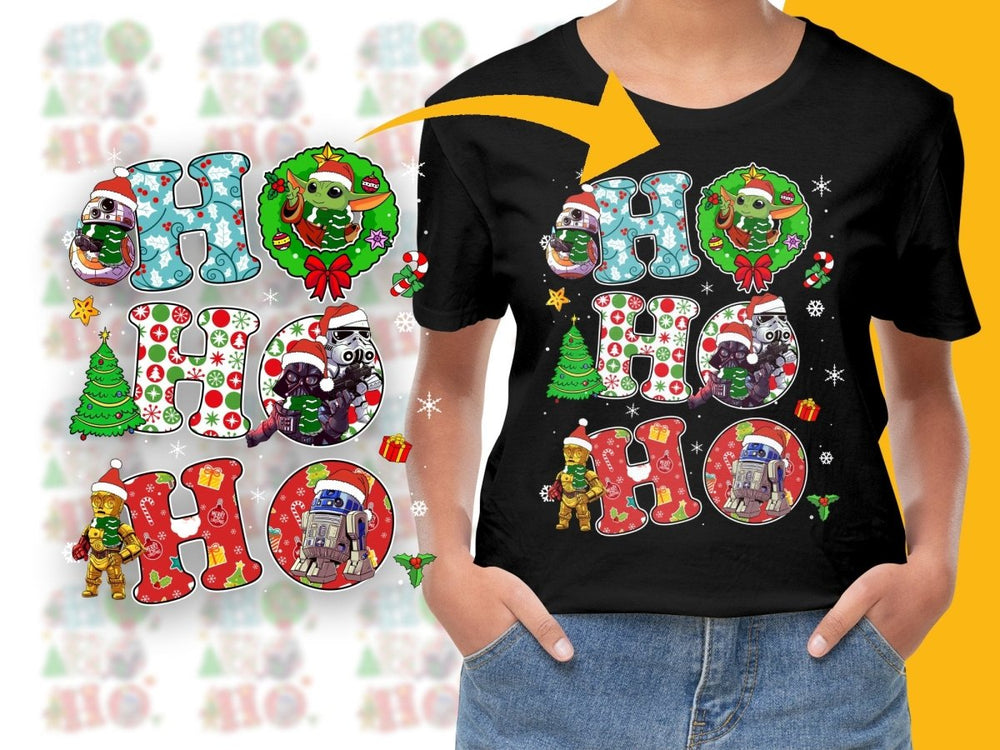 Festive Christmas Ho Ho Ho Star Wars Characters PNG File - Teepew