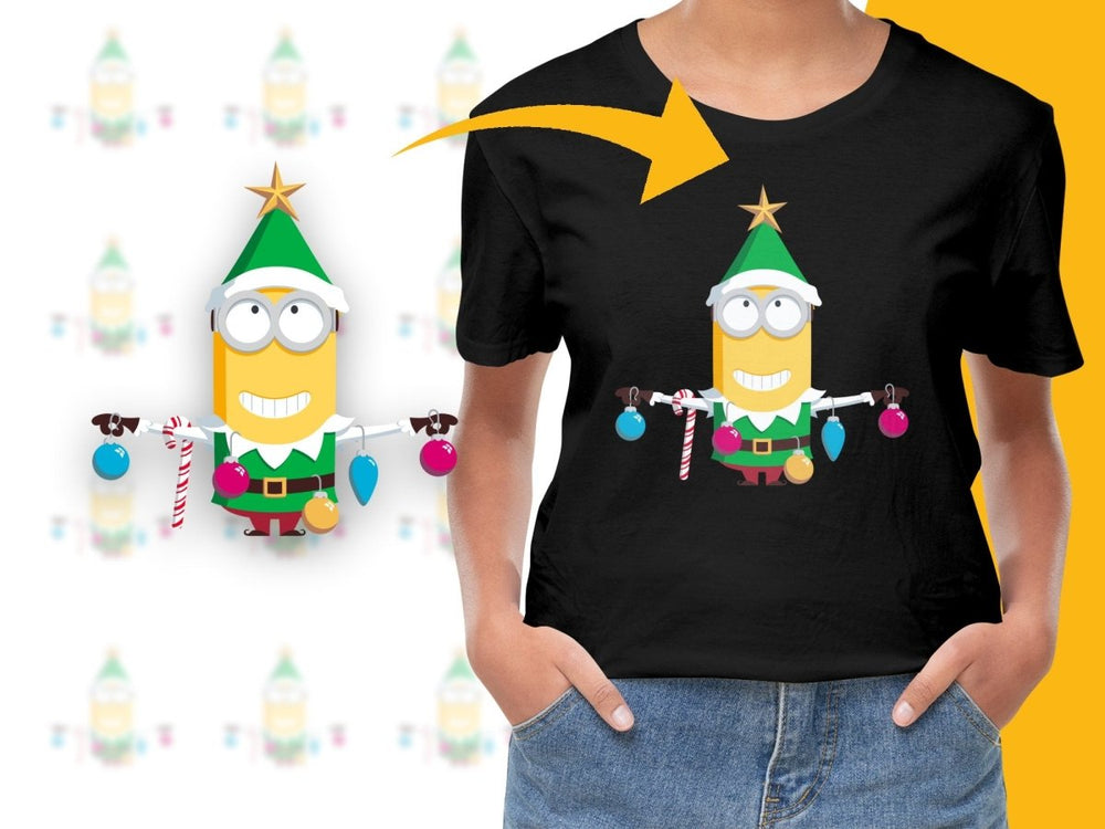 Festive Christmas Minion Elf Graphic PNG File - Teepew