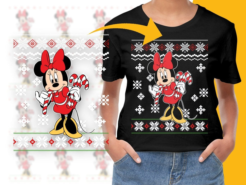 Festive Christmas Minnie Mouse Plus Size Graphic PNG File - Teepew