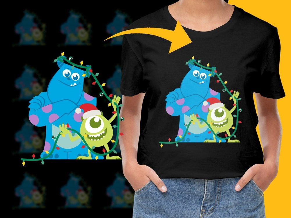 Festive Christmas PNG File Featuring Animated Monsters Design - Teepew
