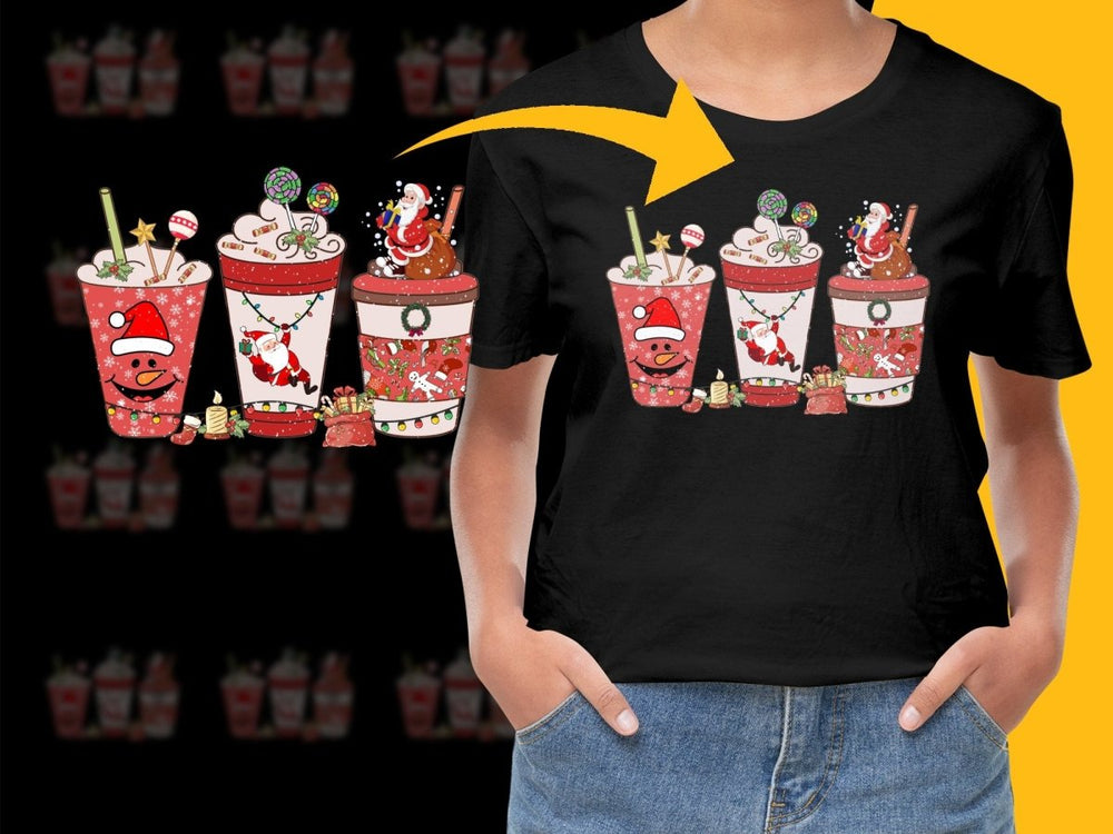 Festive Christmas PNG File Featuring Santa and Snowman Graphics - Teepew