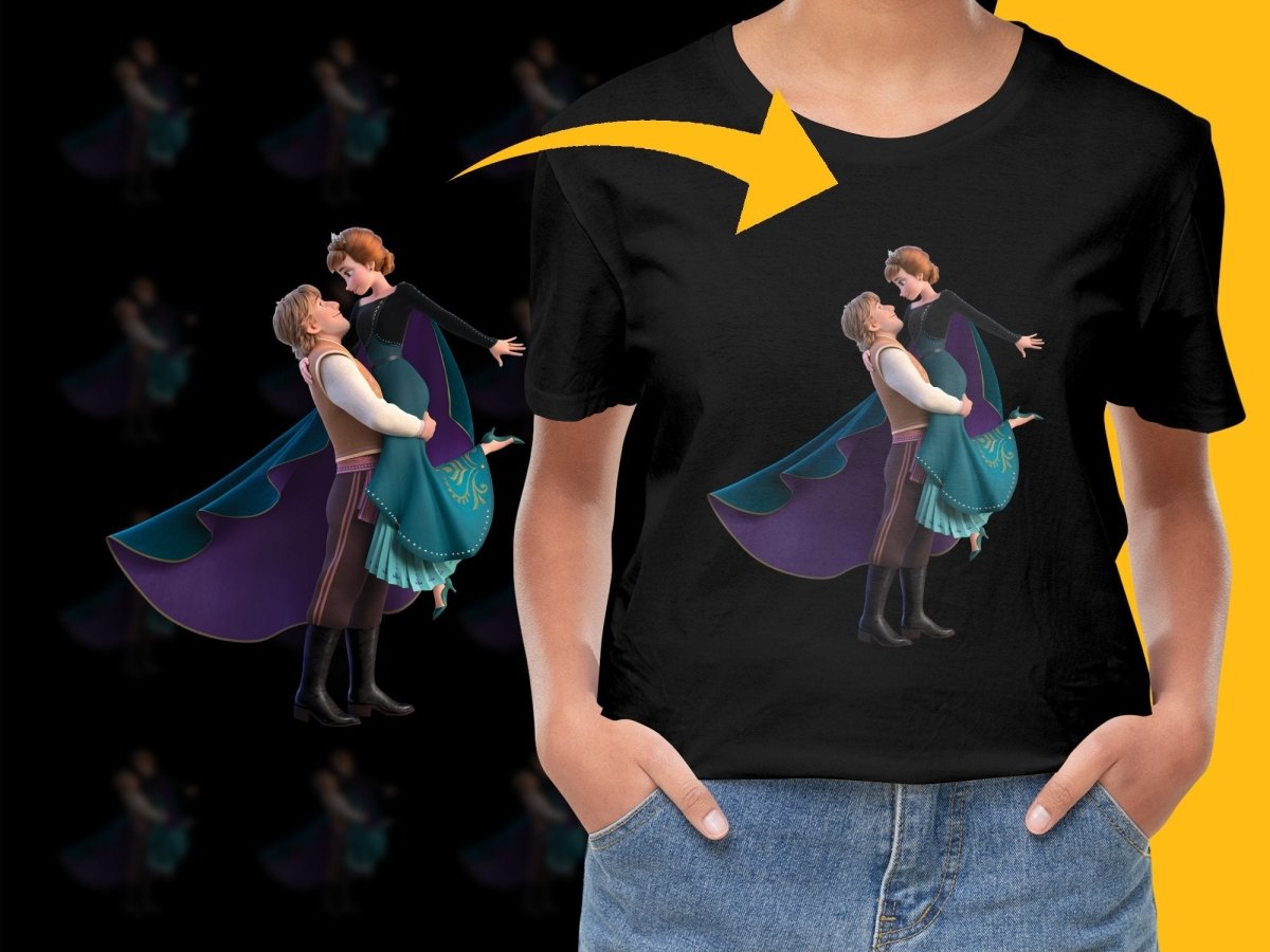 Festive Christmas PNG File with Anna and Kristoff - Teepew