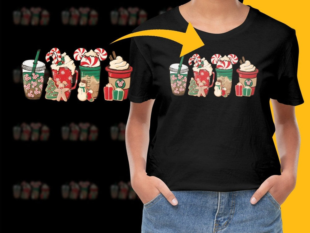 Festive Christmas PNG File with Holiday Beverage Characters - Teepew