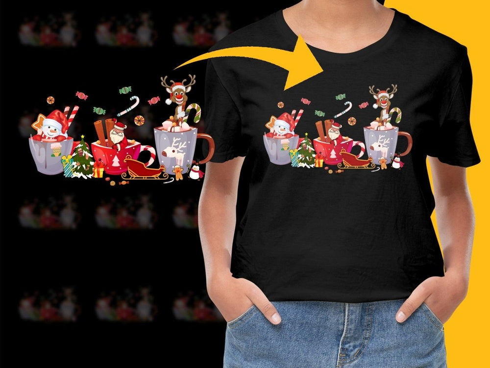 Festive Christmas PNG File with Santa Snowman and Reindeer - Teepew