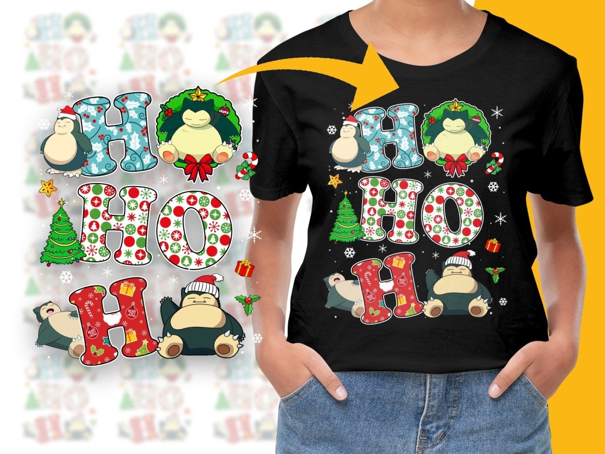 Festive Christmas Snorlax Ho Ho Ho Graphic PNG File - Teepew