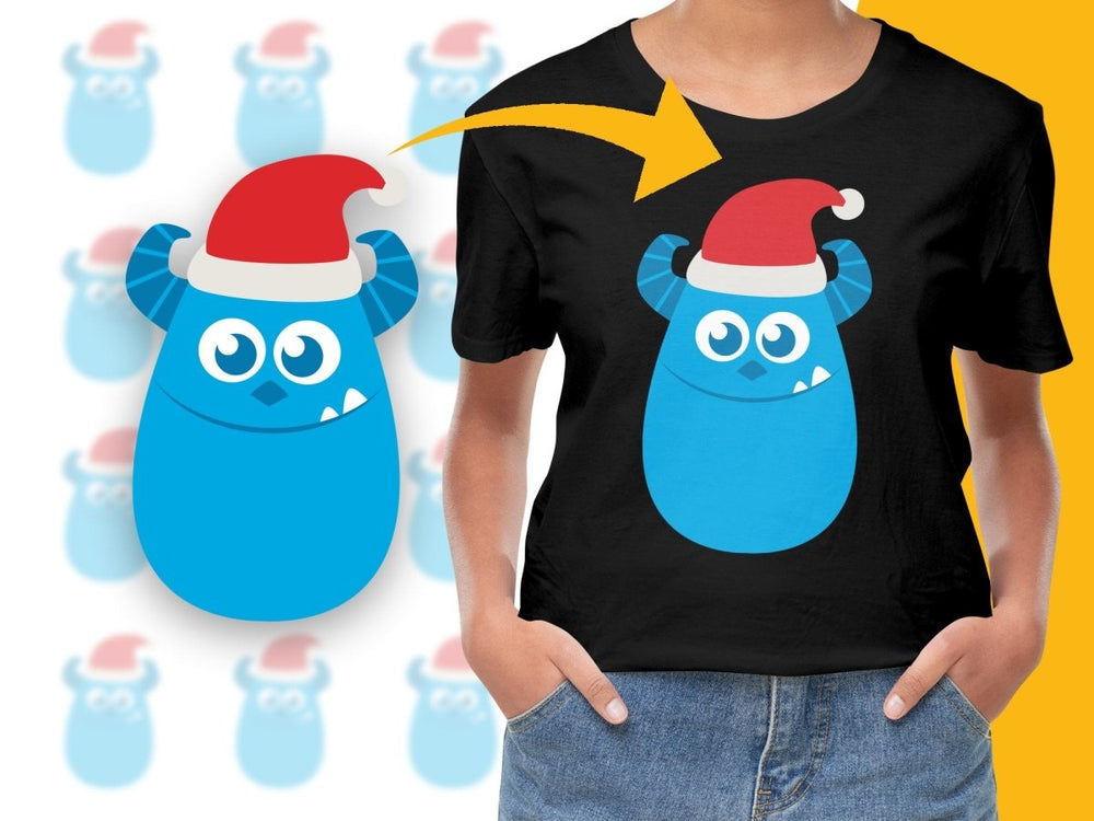 Festive Christmas Sulley Monster Cartoon PNG File - Teepew