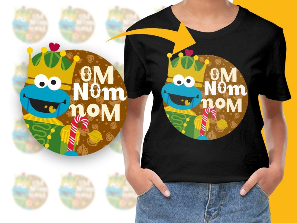 Festive Cookie Monster Christmas Nom Nom PNG File - Teepew