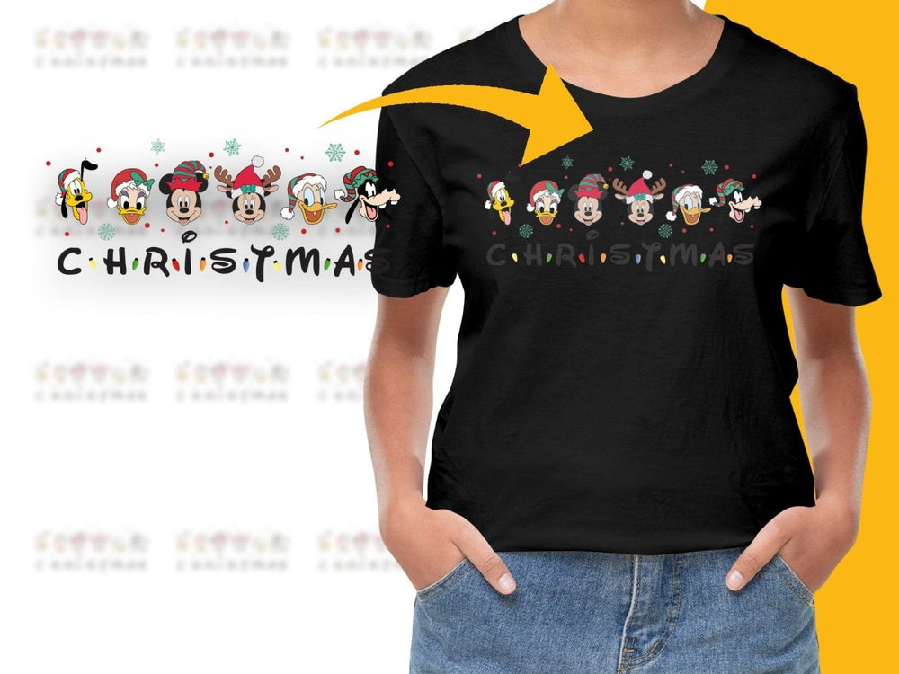 Festive Disney Character Faces Christmas PNG File - Teepew