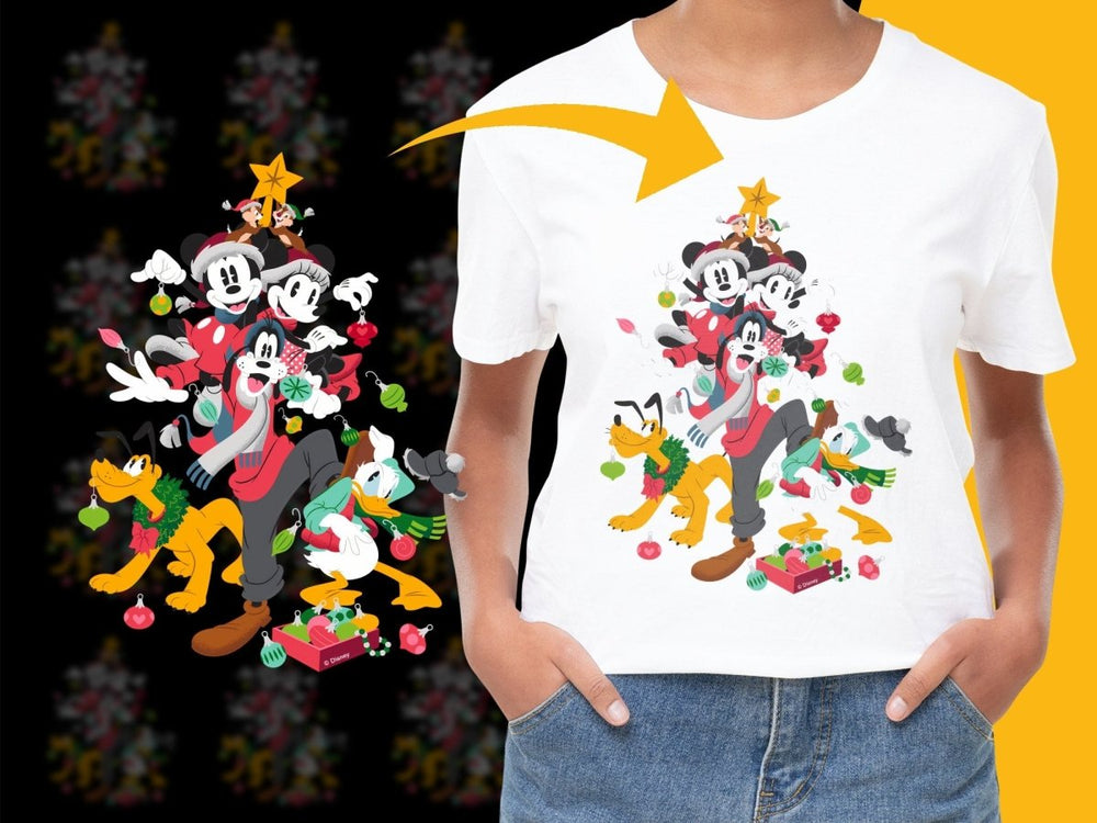 Festive Disney Christmas Cartoon Character Graphic PNG File - Teepew