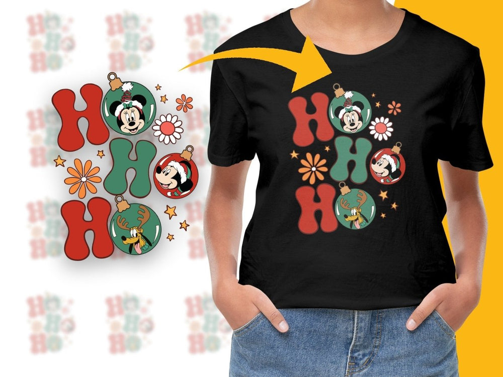 Festive Disney Ho Ho Ho Mickey and Friends PNG File - Teepew