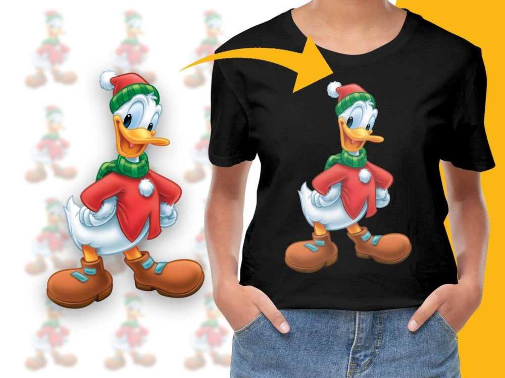 Festive Donald Duck in Santa Hat Christmas PNG File - Teepew