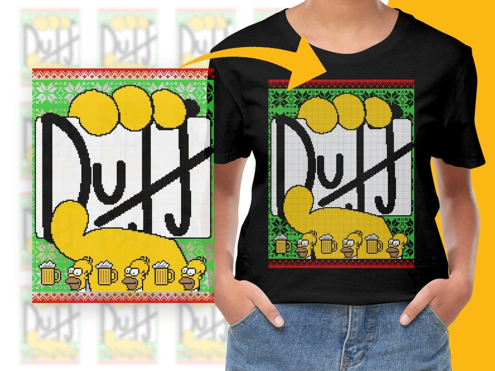 Festive Duff PNG File with Iconic Yellow Character Christmas - Teepew
