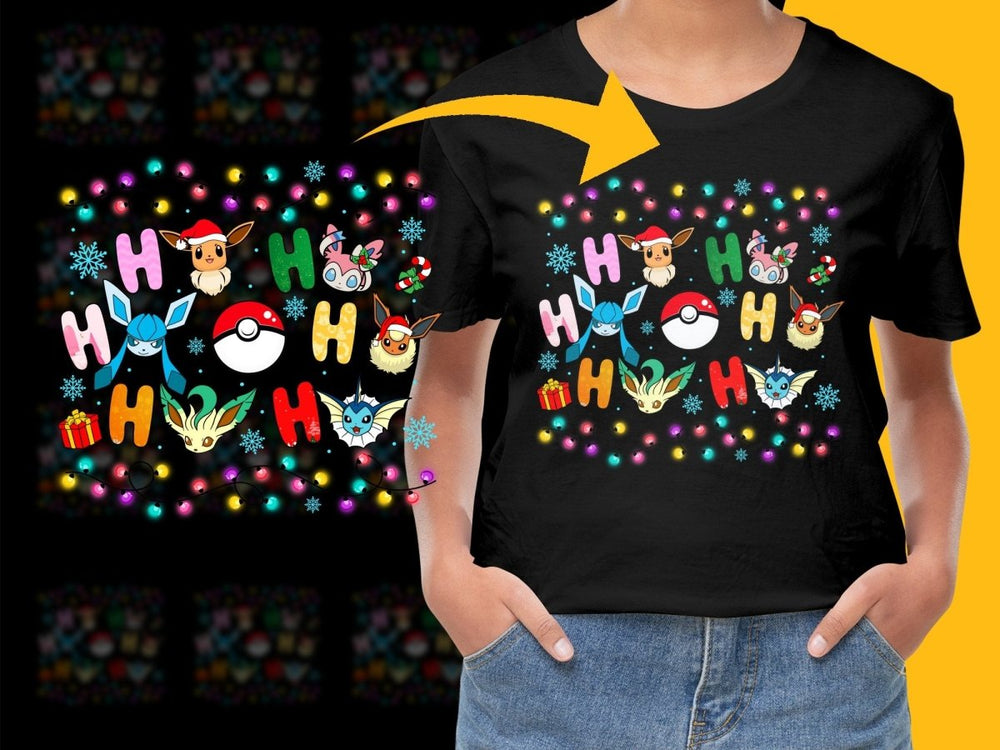 Festive Eevee Evolution Christmas Design PNG File - Teepew