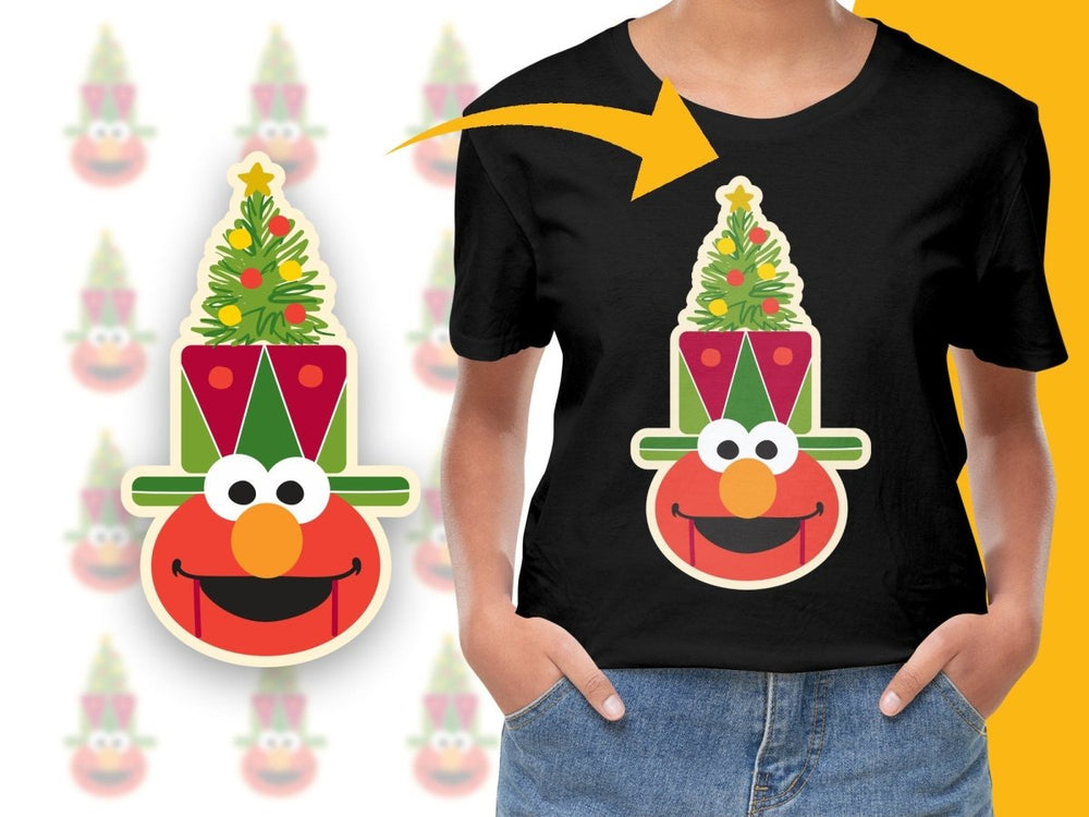 Festive Elmo Christmas Tree Hat Graphic PNG File - Teepew