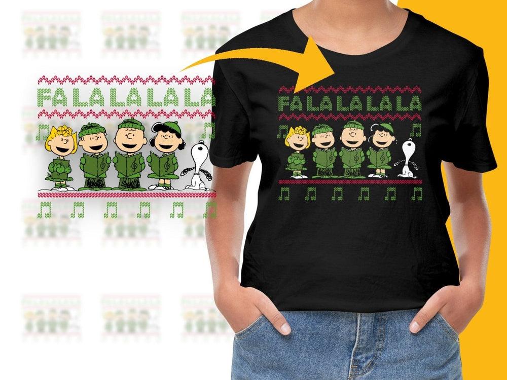 Festive Fa La La La La Peanuts Christmas Carol PNG File - Teepew