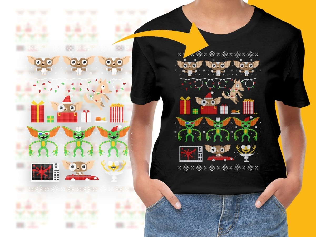 Festive Gizmo and Gremlins Christmas Themed PNG File - Teepew