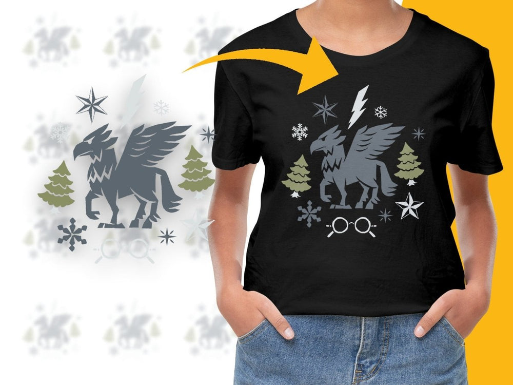 Festive Griffin and Harry Potter Inspired Christmas PNG File - Teepew