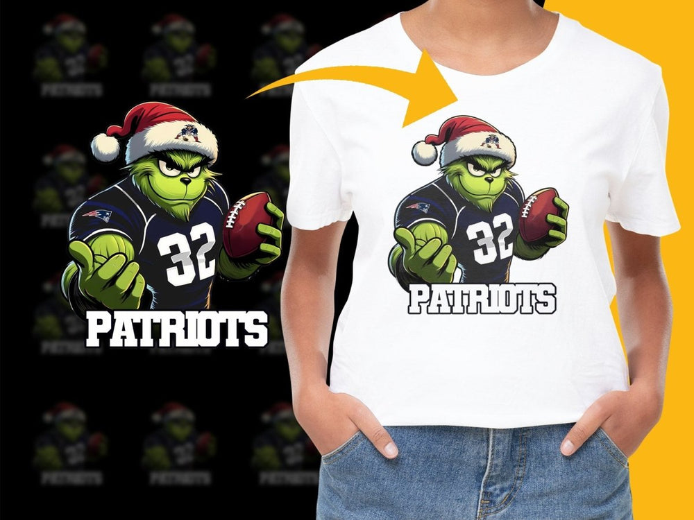 Festive Grinch Patriots Football Fan Art PNG File - Teepew
