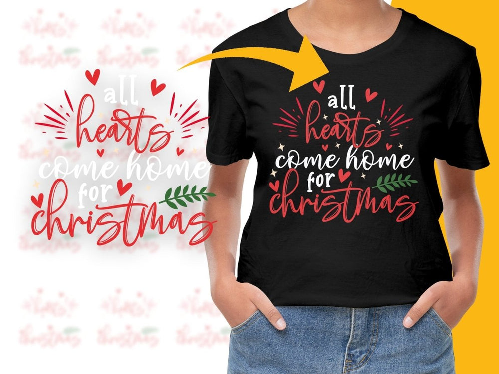 Festive Hearts and Christmas Graphic PNG File - Teepew