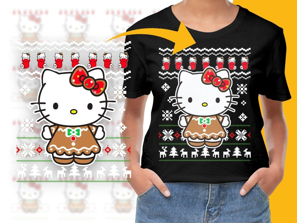 Festive Hello Kitty Christmas Theme Graphic PNG File - Teepew
