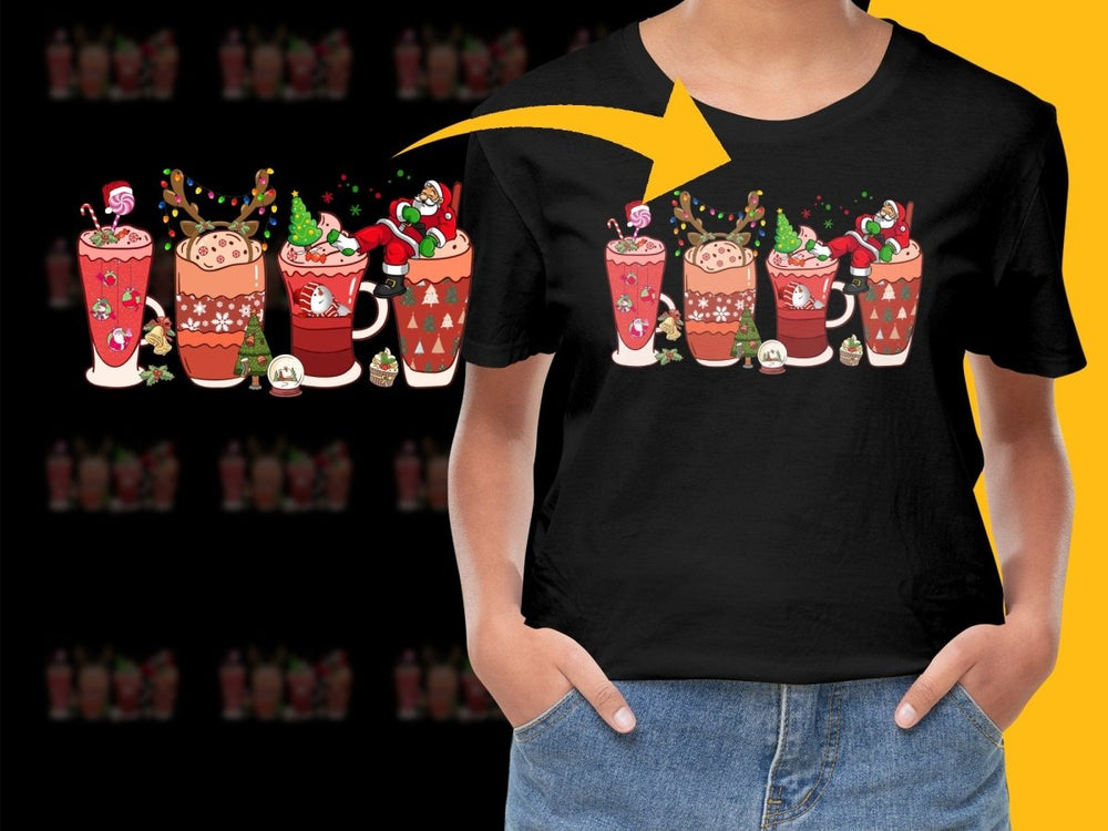 Festive Holiday Santa Christmas Drinks Themed PNG File - Teepew
