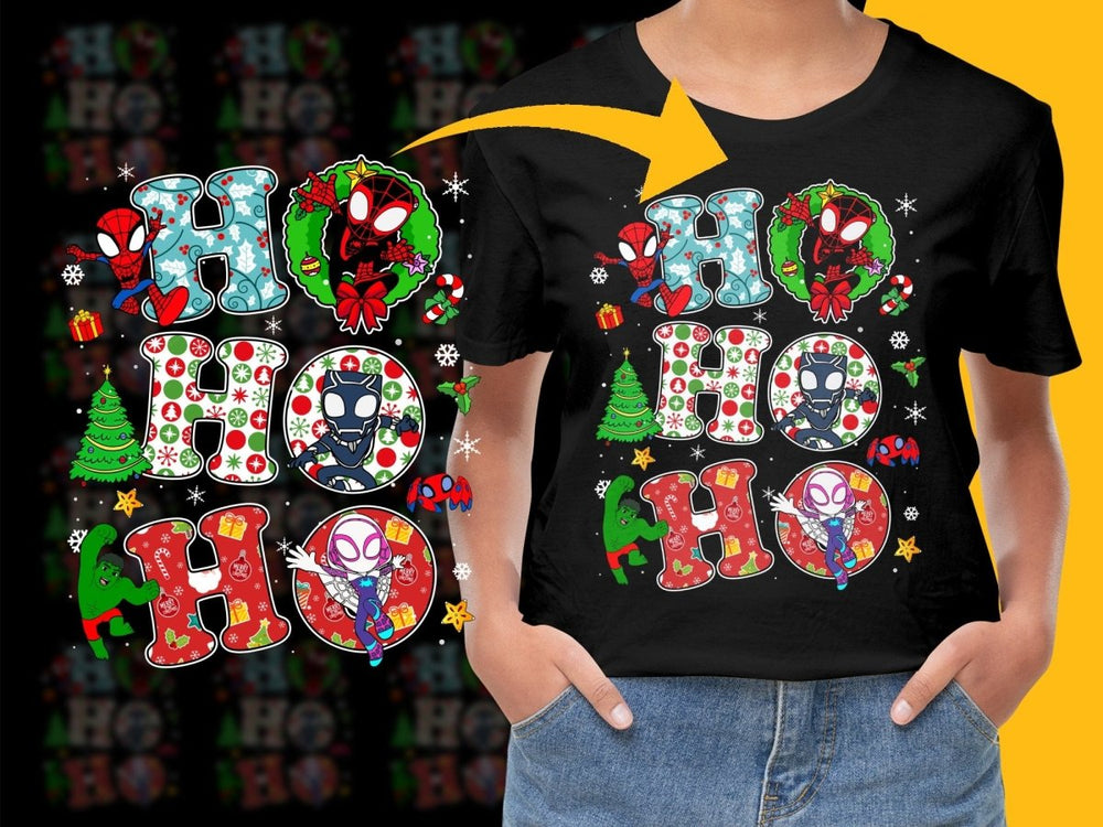 Festive Marvel Superheroes Christmas Design PNG File - Teepew