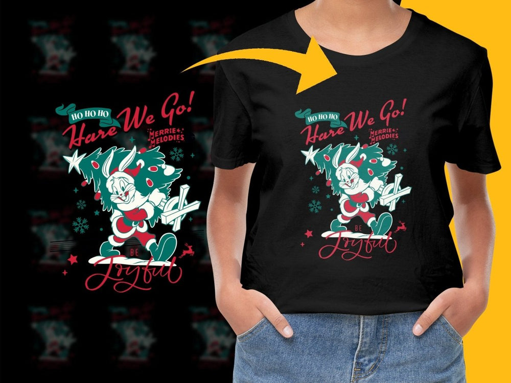 Festive Merrie Melodies Hare We Go Christmas PNG File - Teepew