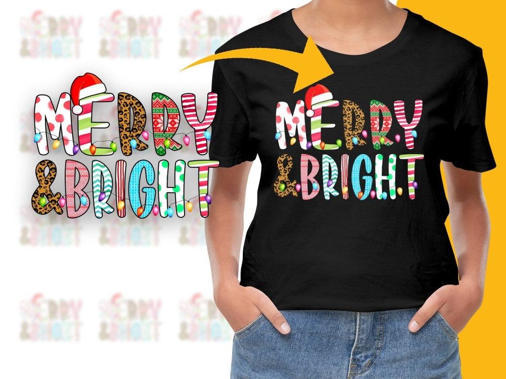 Festive Merry Bright Christmas Holiday Graphic PNG File - Teepew