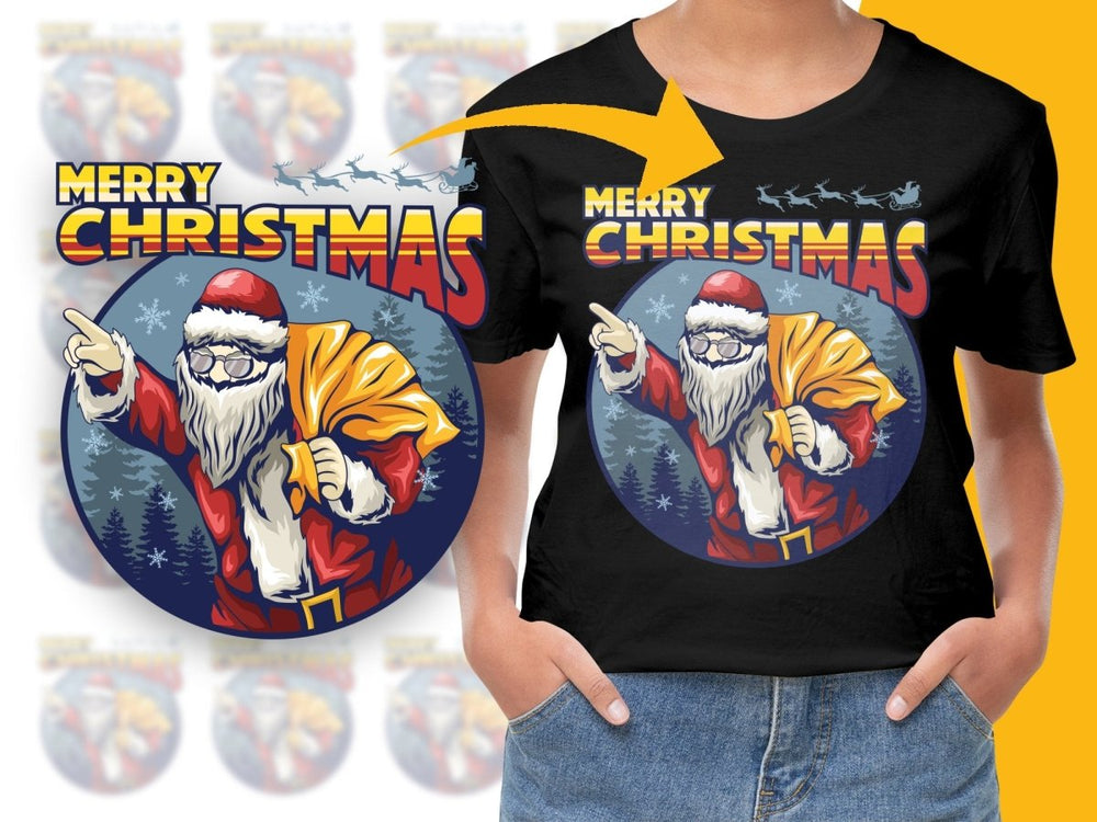 Festive Merry Christmas Santa Claus Design PNG File - Teepew