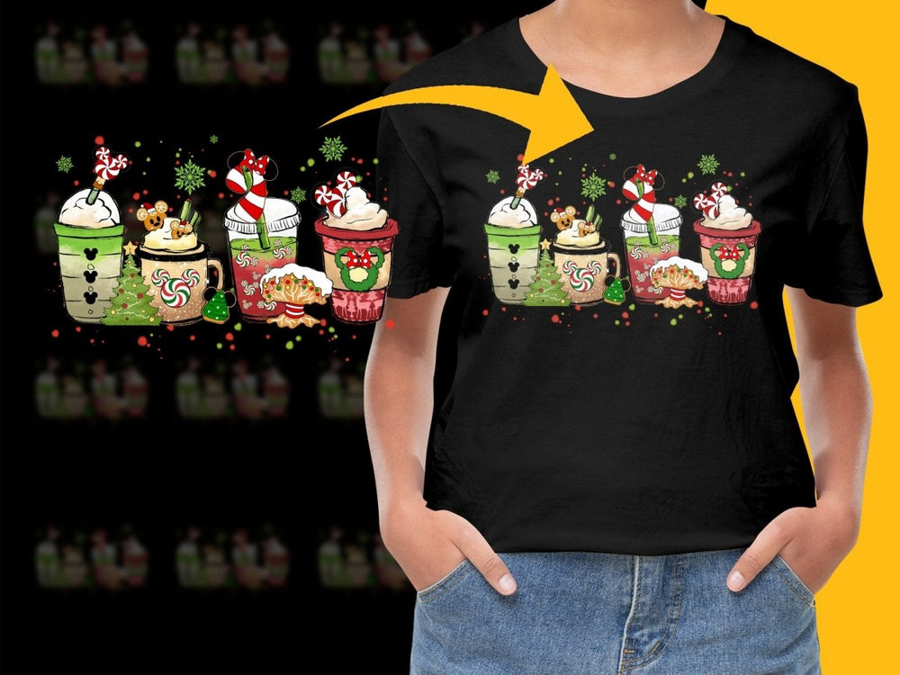 Festive Mickey and Friends Christmas Drinks PNG File - Teepew