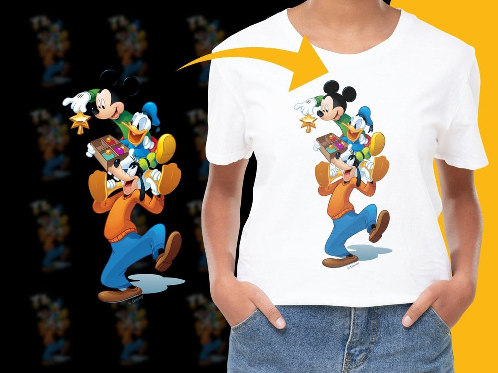 Festive Mickey Donald and Goofy Christmas PNG File - Teepew