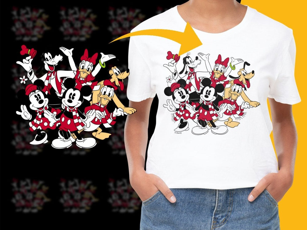 Festive Mickey Mouse and Friends Group Holiday PNG File - Teepew