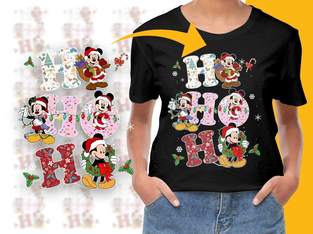 Festive Mickey Mouse Christmas Design HO HO H PNG File - Teepew