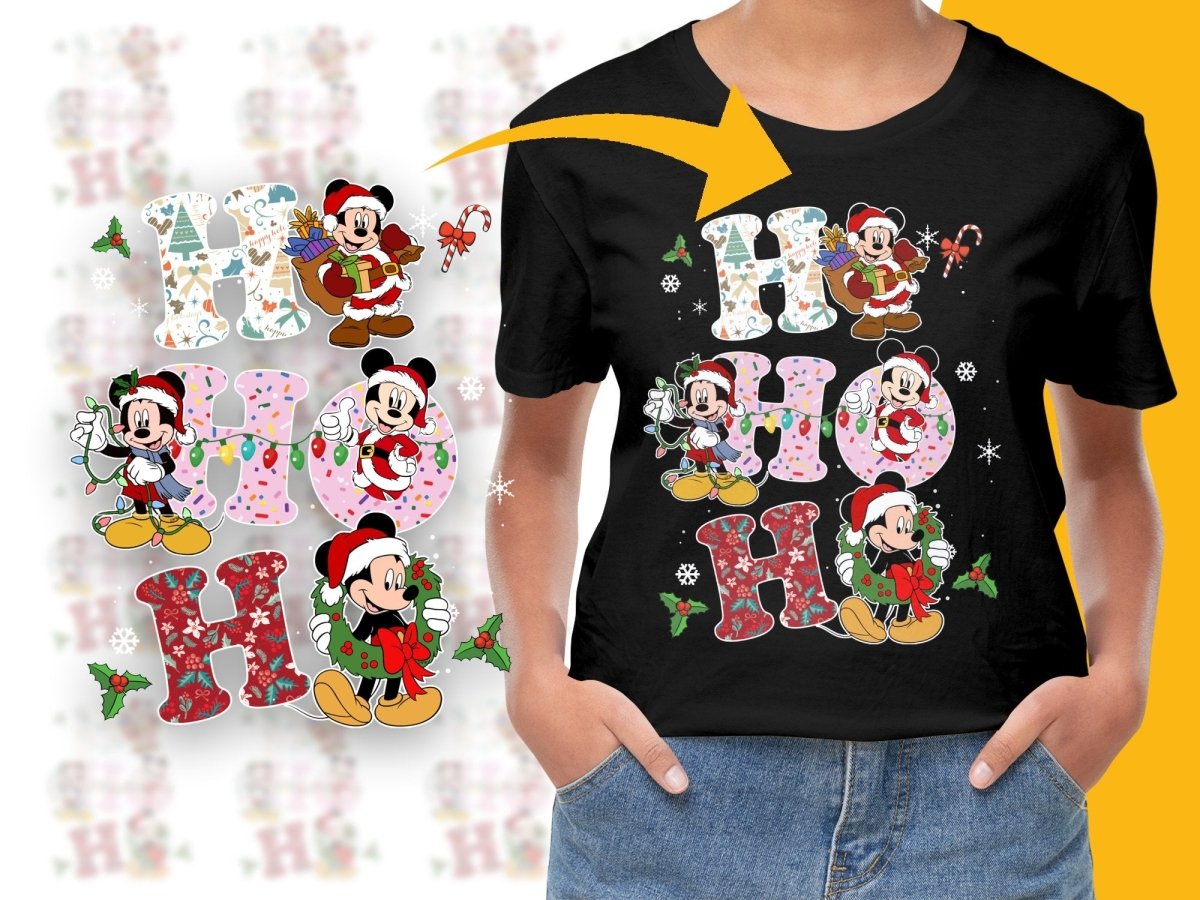 Festive Mickey Mouse Christmas Design HO HO H PNG File - Teepew