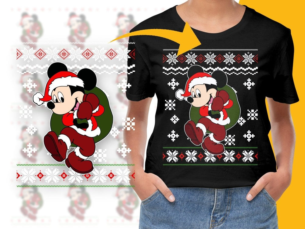 Festive Mickey Mouse Christmas Design PNG File - Teepew