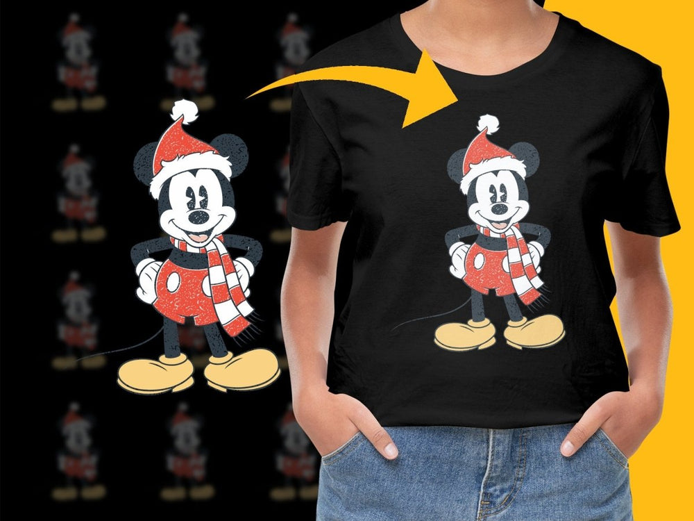 Festive Mickey Mouse Christmas PNG File for Holiday Season - Teepew