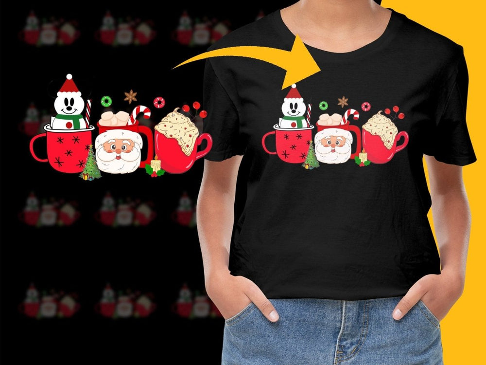 Festive Mickey Mouse Santa Themed Christmas PNG File - Teepew