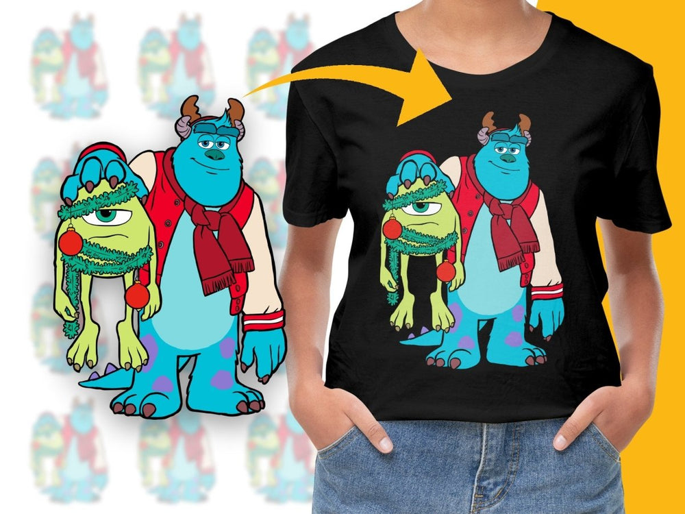 Festive Mike and Sulley Christmas Themed PNG File - Teepew