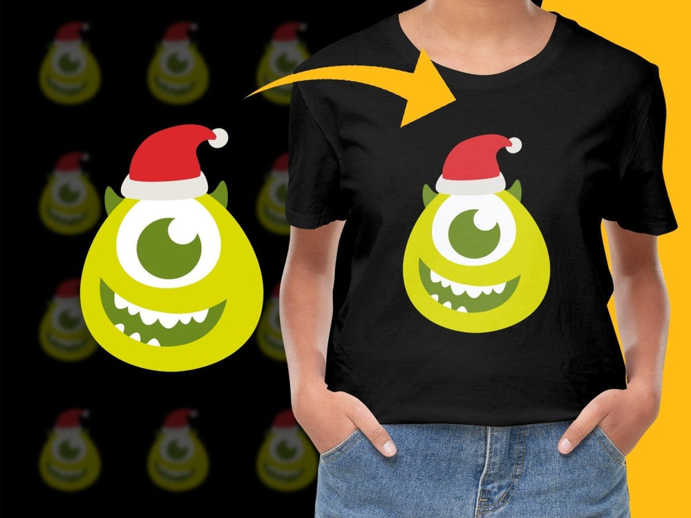 Festive Mike Wazowski in Santa Hat PNG File - Teepew