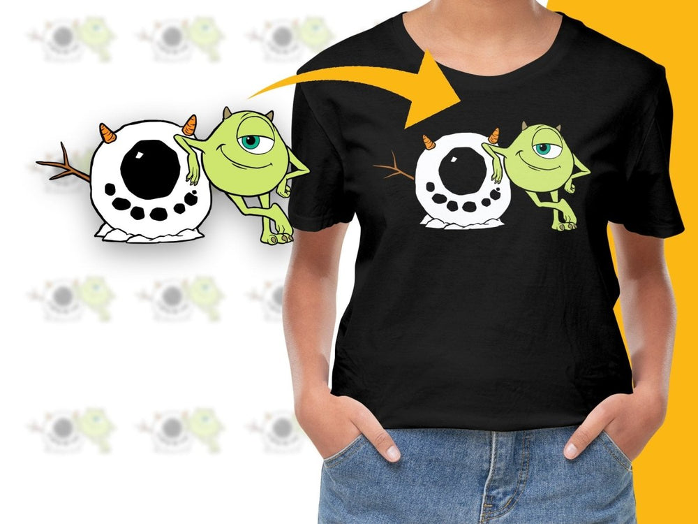 Festive Mike Wazowski with Snowman Design PNG File - Teepew