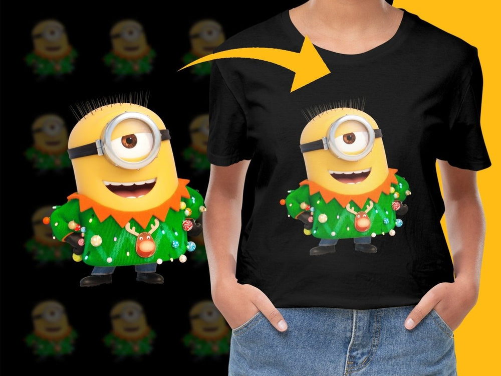 Festive Minion Christmas Sweater Design PNG File - Teepew