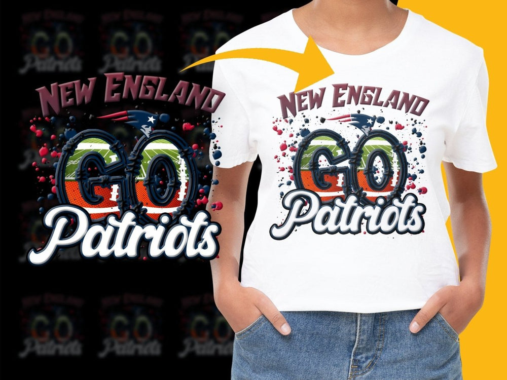 Festive New England Patriots Go Patriots PNG File - Teepew