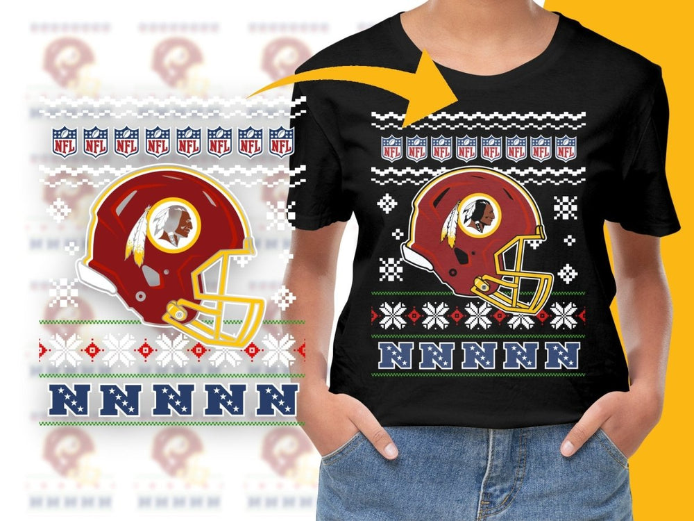 Festive NFL Christmas Redskins Football Fan PNG File - Teepew