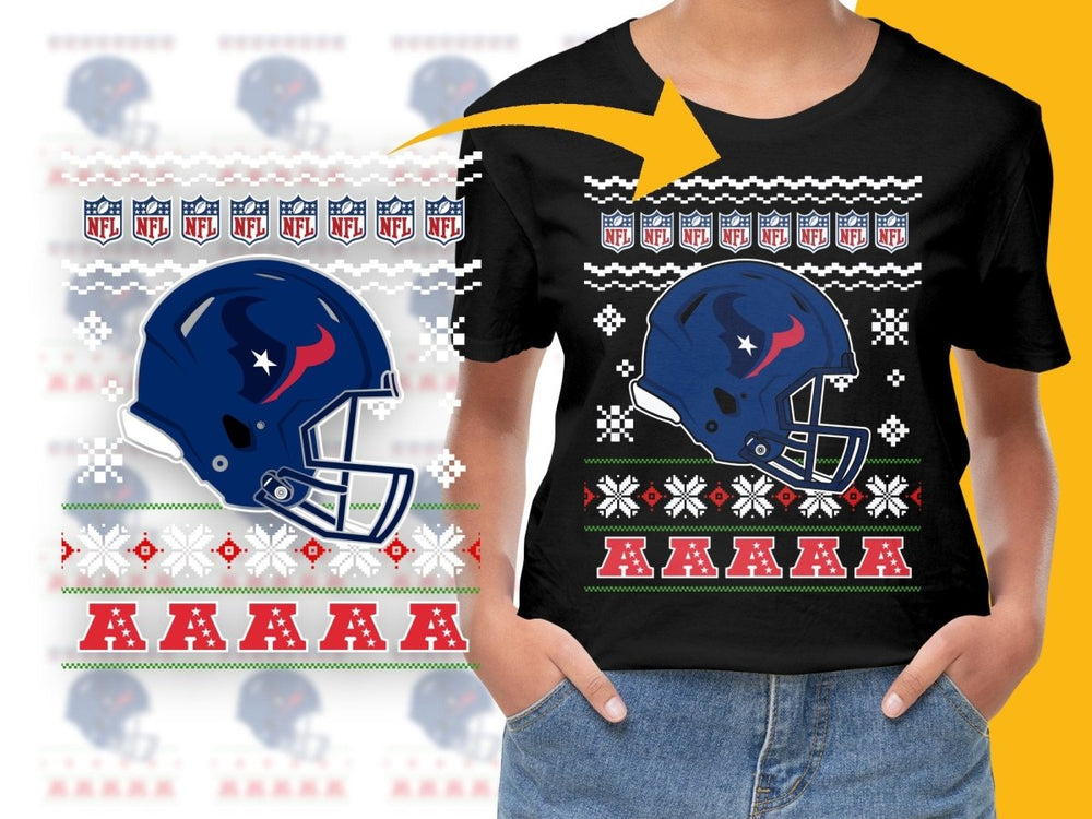 Festive NFL Houston Texans Christmas Holiday PNG File - Teepew
