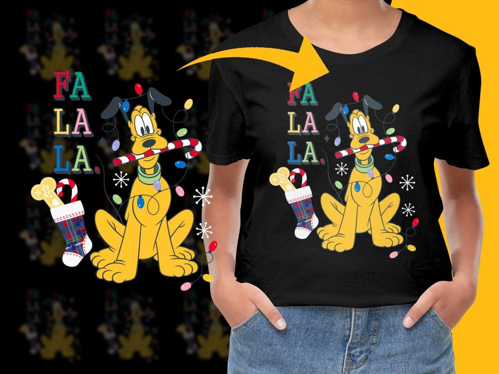 Festive Pluto Christmas Lights and Candy Cane PNG File - Teepew